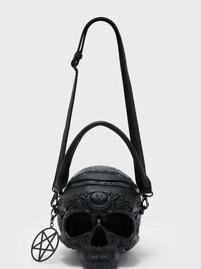 Killstar Black Skull Crossbody Bag with Pentagram Charm